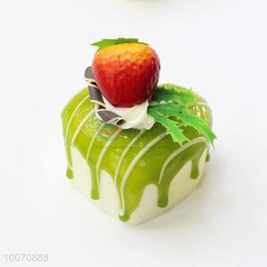 Green Heart Shaped Cake with Strawberry Fridge Magnet