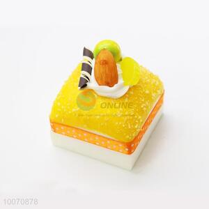 Yellow Square Cake Fridge Magnet