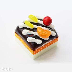 Square Cake with Orange Fridge Magnet