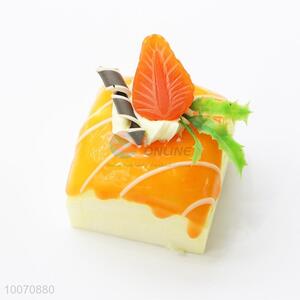 Orange Square Cake Fridge Magnet