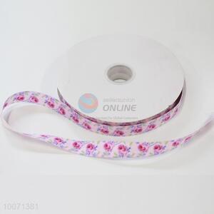 Rose pattern polyester ribbon