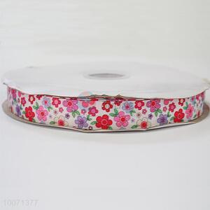 Colorful flower pattern polyester ribbon