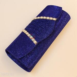 Best selling deep blue women evening party bag crystal cluth bag