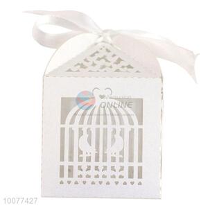 Birdcage Shape Gift Box With Silk Ribbon