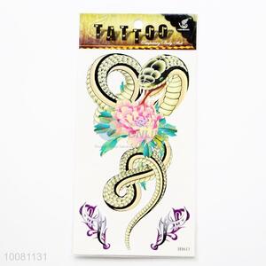 Colourful Flower and Snake Temporary Body Art Tattoo