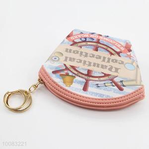 Wholesale scallop cion purse key bag with zipper
