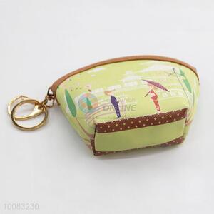 Factory direct PU leather scallop mini purse coin purse