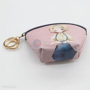Factory direct lady scallop mini key purse coin purse