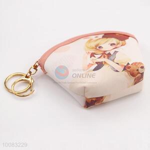 Lovely utility PU leather scallop clutch bag coin purse