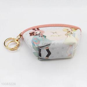 Wholesale PU leather scallop coin purse with zipper