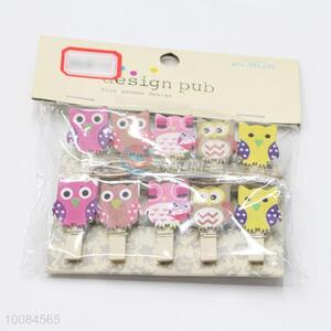 Lovely owl shape office/home memo/photo wooden clip