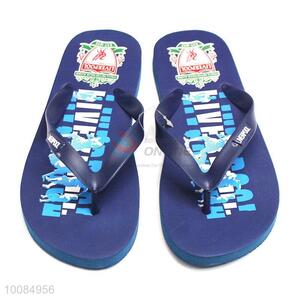 Wholesale EVA slippers men print logo flat beach flip flops