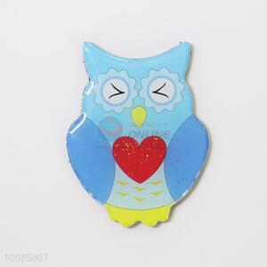 Blue Cartoon Owl Shaped Crystal Glass Fridge Magnet