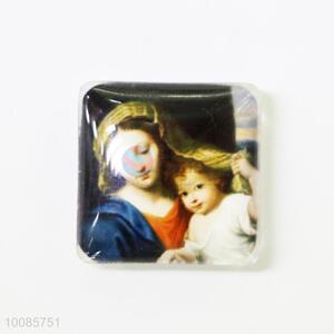 Portrayal Square Crystal Glass Fridge Magnet