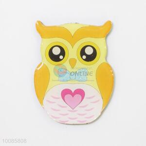 Yellow Cartoon Owl Shaped Crystal Glass Fridge Magnet