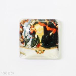 Portrayal Square Crystal Glass Fridge Magnet