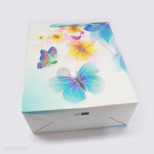 Butterfly Pattern White Cardboard Paper Handbag/Gift Bag