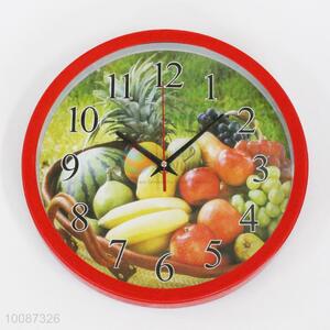 China supplier red edge round plastic wall clock