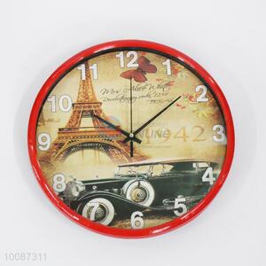 Home decorative round plastic wall clock