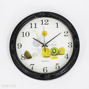 Kiwi fruit pattern clock face round plastic wall clock