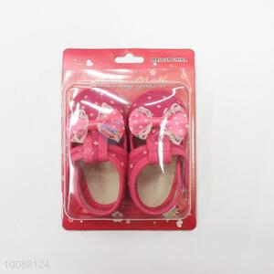 Bowknot pink newborn baby shoes