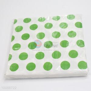 Green dots printed paper napkin/tissue/serviettes