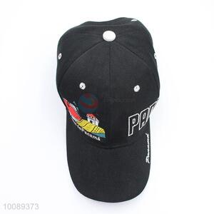 Fashion adjustable sport black cotton fabric baseball cap