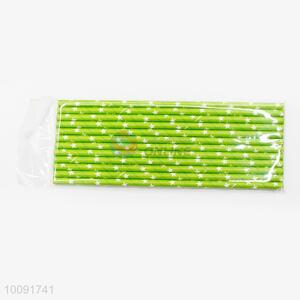 Green Paper Straws Set In OPP Bag