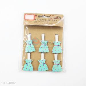 New design dress shape wooden decorative photos clips