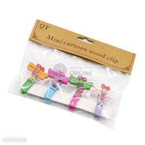 Low Price Wholesale Dragonfly Mini Wooden Photo Clips