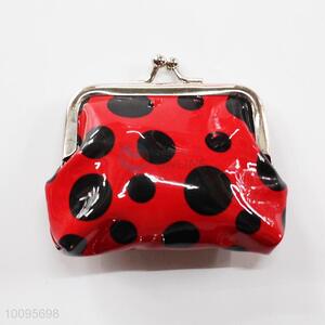 Black Dotted Red Coin Holder,Coin Pouch,Coin Purse