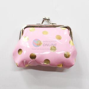 Gold Dotted Pink Coin Holder,Coin Pouch,Coin Purse