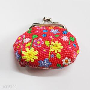 Colorful Flower Pattern Coin Holder,Coin Pouch,Coin Purse with Key Ring