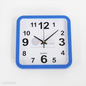 Blue Border Square Plastic Wall Clock