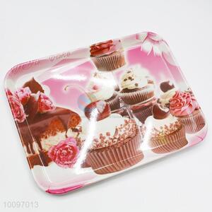 Exquisite Dessert Pattern Food Grade Melamine Bread Tray