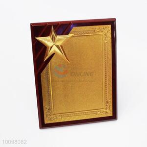 Souvenir Awards Marble Trophy Plaque Customized with Decorative Star