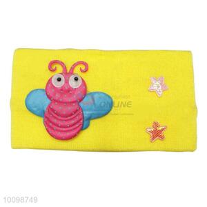 Yellow bee children knitted head wrap without curling