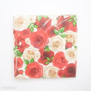 Delicate rose printing paper handkerchief/facial tissue