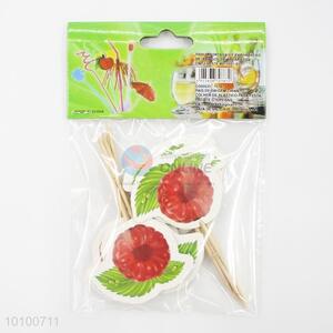 Cute Raspberry Design Wooden Fruit Toothpicks