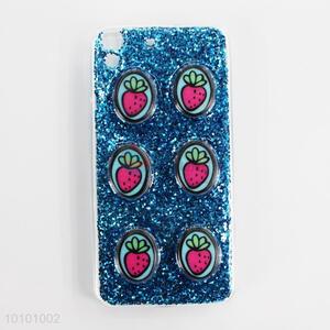 Strawberry blue glitter phone shell/phone case with soft edge