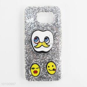 Silver glitter phone shell/phone case with soft edge