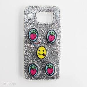 Silver strawberry phone shell/phone case with soft edge