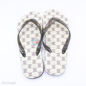 New design bowknot printed summer beach flip flop