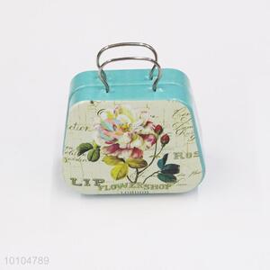 Rose pattern tin suitcase/mini tin box with handle/gift box