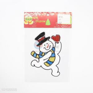 Lovely Black Hat Snowman Christmas Decoration With A Red Heart