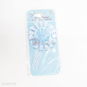 Blue flower brim party award ribbon