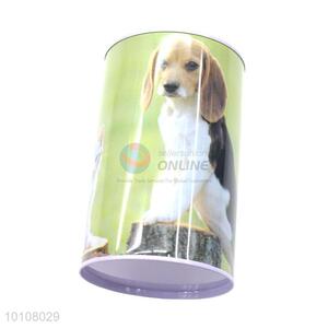 Wholesale cheap cute dog printed tinplate saving pot