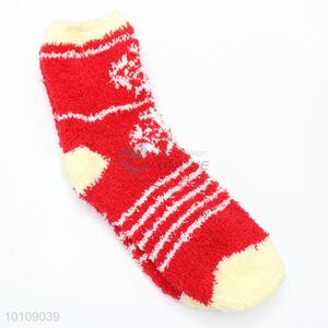 Fashional design red thick socks for wholesale