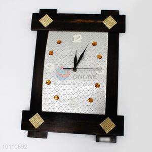 Wooden Wall Decorative Clock in Rectangle Shape for Promotion