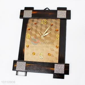 Wholesale Cheap Eco-friendly Rectangle Shaped Wooden Wall Clock